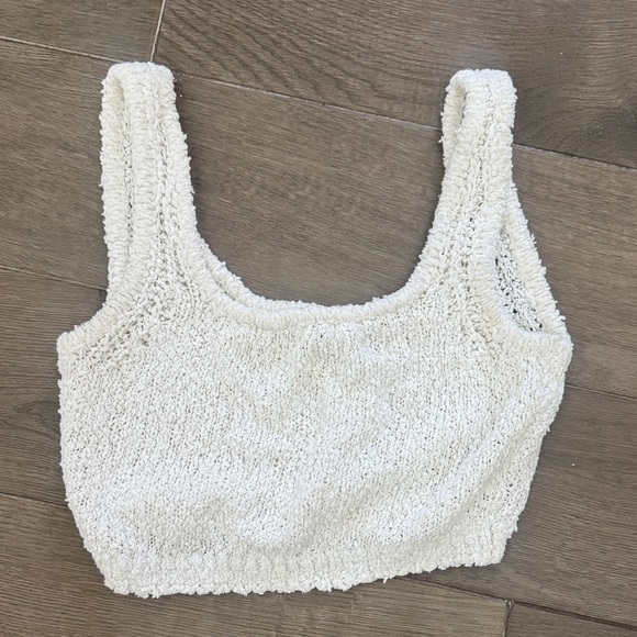 Babaton Tops - Babaton Cream Textured Cropped Tank